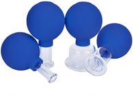 4 ชิ้น/เซ็ตสีฟ้าถ้วยสูญญากาศ Cupping PVC หัวแก้วดูด Body Massage ครอบครัว Meridian การฝังเข็ม