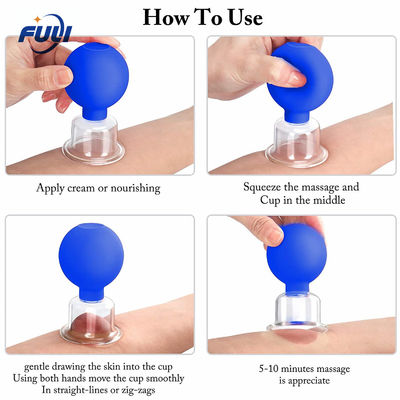 ยางดูดสูญญากาศบนใบหน้าซิลิโคน Cupping โดยไม่ต้องนวดไฟเซลลูไลท์ดูดสูญญากาศ Silicone