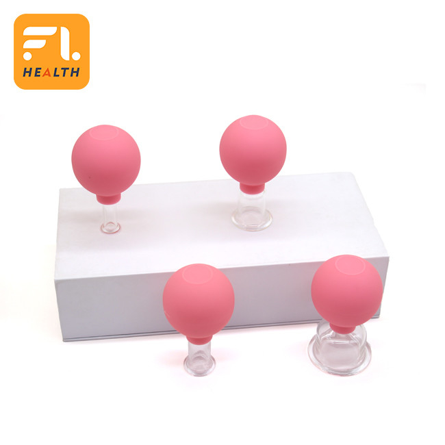 4 Pcs 15/25/35/55mm Cupping Facial Therapy Set ซิลิโคนดูดถ้วยนวดสูญญากาศถ้วยนวด Anti Cellulite