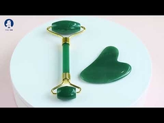 ผิวหน้า 100% Natural Jade Roller Gua Sha ชุดเครื่องมือนวดผ่อนคลายกล้ามเนื้อ